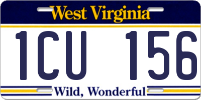 WV license plate 1CU156