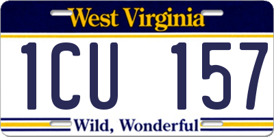 WV license plate 1CU157