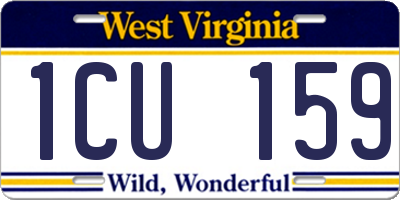 WV license plate 1CU159