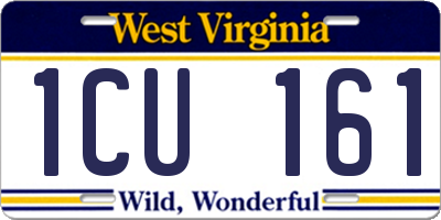 WV license plate 1CU161