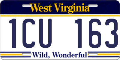 WV license plate 1CU163