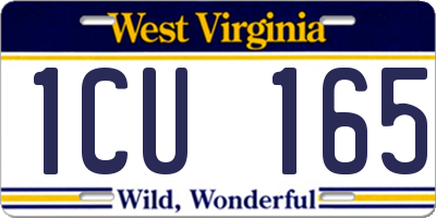 WV license plate 1CU165