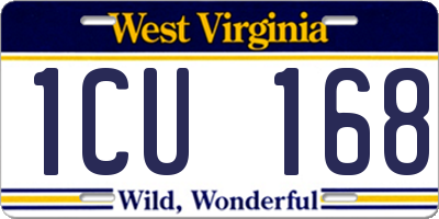 WV license plate 1CU168