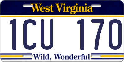 WV license plate 1CU170