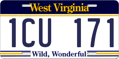 WV license plate 1CU171
