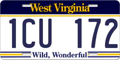 WV license plate 1CU172