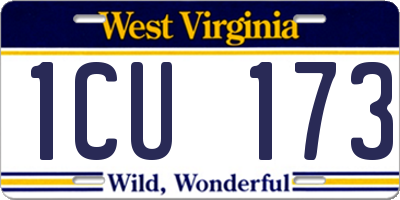 WV license plate 1CU173