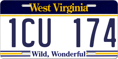 WV license plate 1CU174
