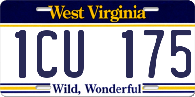 WV license plate 1CU175