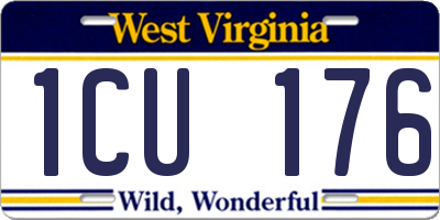 WV license plate 1CU176