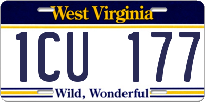 WV license plate 1CU177