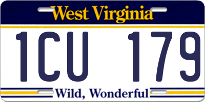 WV license plate 1CU179