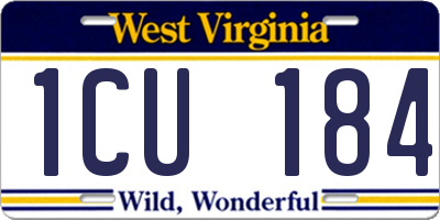 WV license plate 1CU184