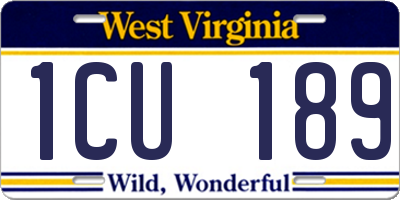 WV license plate 1CU189