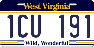 WV license plate 1CU191