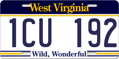 WV license plate 1CU192