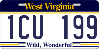 WV license plate 1CU199