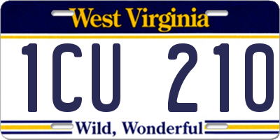WV license plate 1CU210