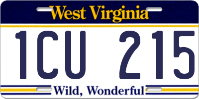 WV license plate 1CU215