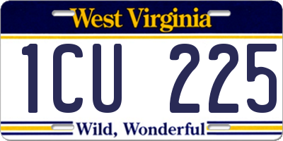 WV license plate 1CU225