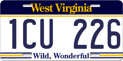 WV license plate 1CU226