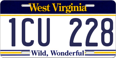 WV license plate 1CU228