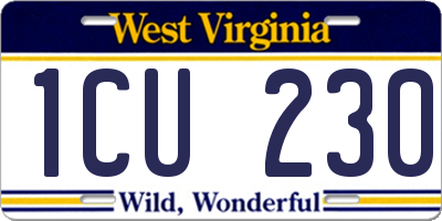 WV license plate 1CU230