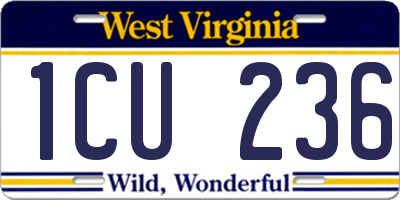 WV license plate 1CU236