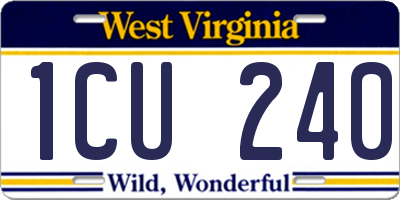 WV license plate 1CU240