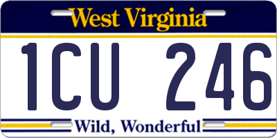 WV license plate 1CU246