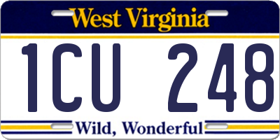 WV license plate 1CU248