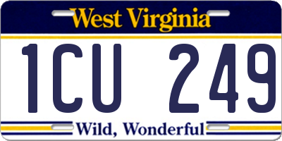 WV license plate 1CU249