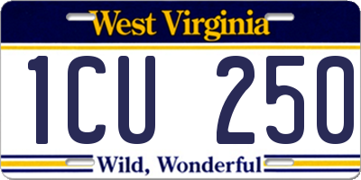 WV license plate 1CU250