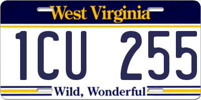 WV license plate 1CU255