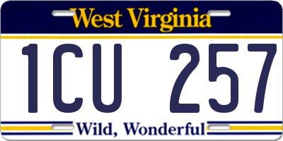 WV license plate 1CU257