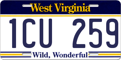 WV license plate 1CU259