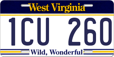 WV license plate 1CU260