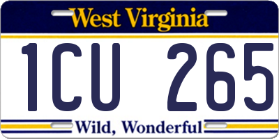 WV license plate 1CU265