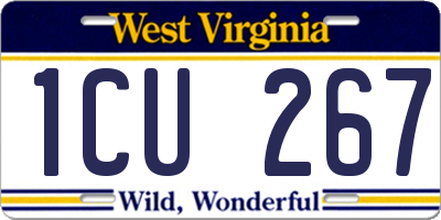 WV license plate 1CU267