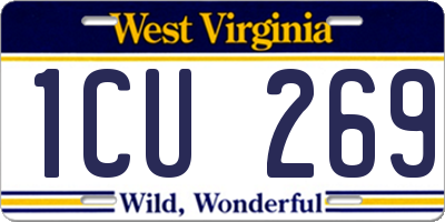 WV license plate 1CU269