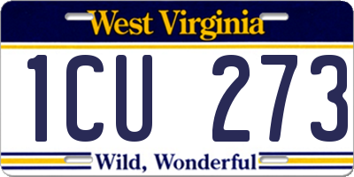 WV license plate 1CU273