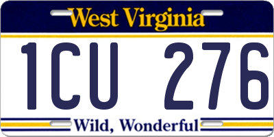 WV license plate 1CU276