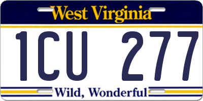 WV license plate 1CU277