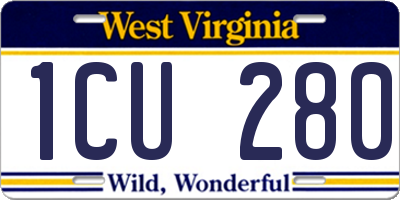 WV license plate 1CU280