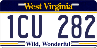 WV license plate 1CU282