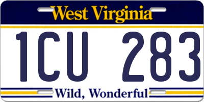 WV license plate 1CU283