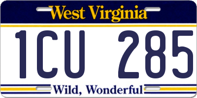 WV license plate 1CU285