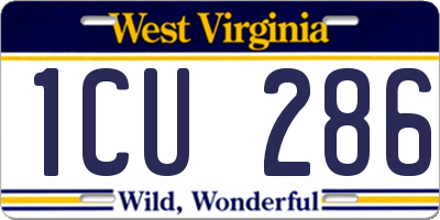 WV license plate 1CU286