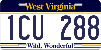 WV license plate 1CU288