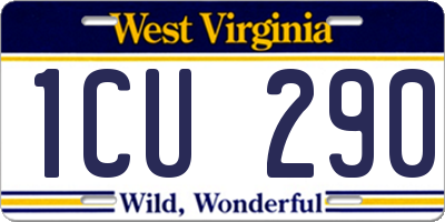 WV license plate 1CU290